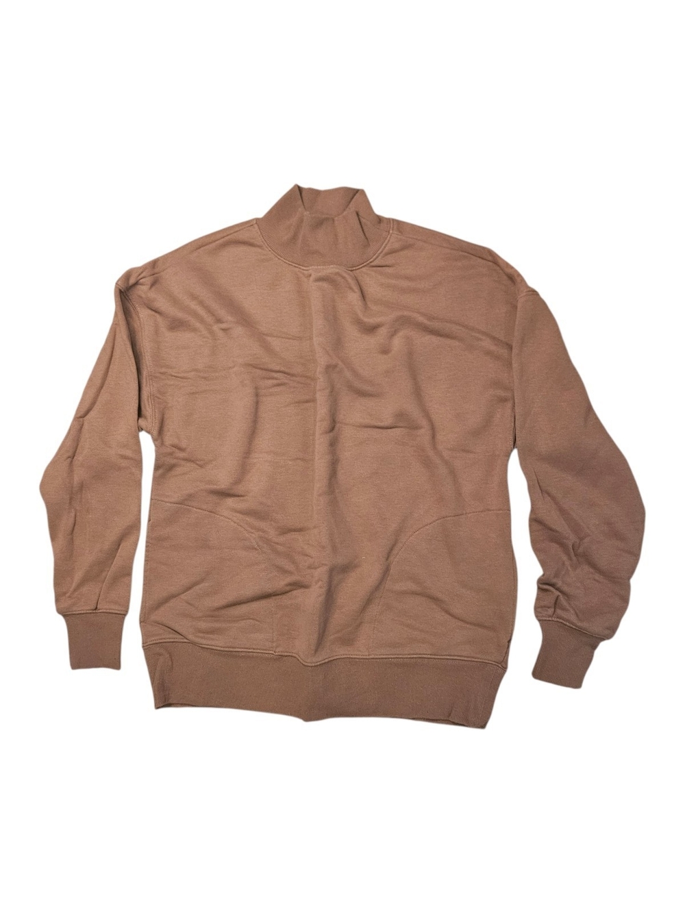 Women's Mock Neck Pullover - Brown